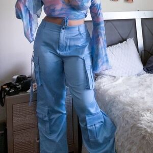 Dollskill Sugar Thrillz Candy Crush Blue Cargo Pants